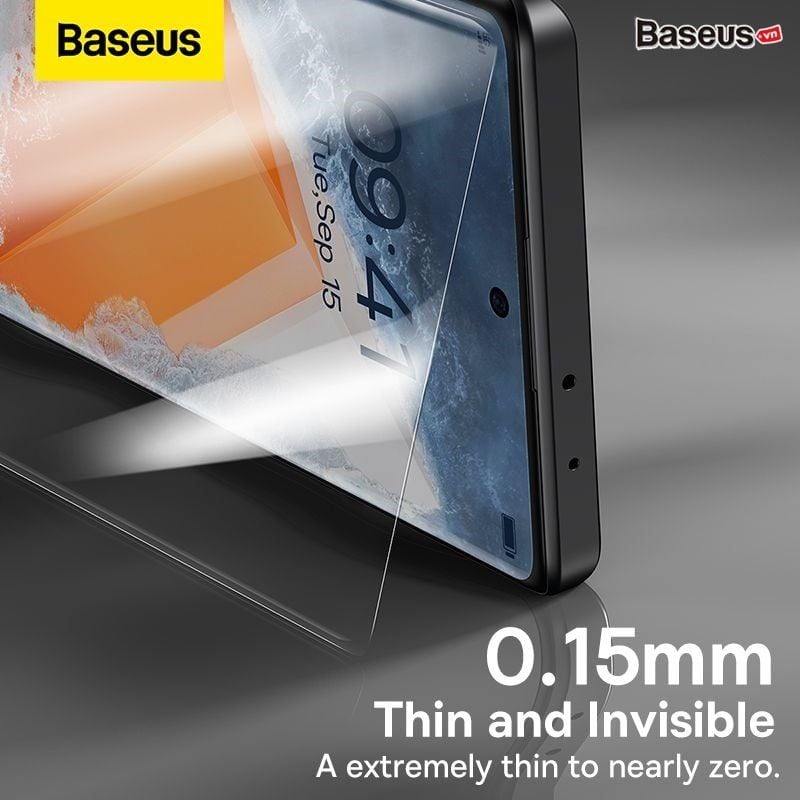 Kính Cường Lực Baseus 0.15mm Full-screen Curved Surface Water Gel Protector For iQOO9 Pro (2pcs/pack+Pasting Artifactl)