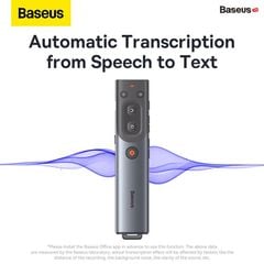 Bút Trình Chiếu Thông Minh Baseus Orange Dot AI Wireless Presenter (Sử Dụng Với Màn Hình TV & Nhận Diện Giọng Nói  - 100m. 2.4GHz AI USB/Type C Receiver, Wireless Remote Control, Red Laser Pointer/Presenter)