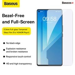 Kính Cường Lực Baseus 0.3mm Full-glass Tempered Glass Film For HONOR Play4 (2pcs/pack) Transparent (Include a Cleaning Kit + Pasting Artifact)