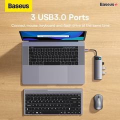 Hub Mở Rộng Đa Năng Baseus StarJoy Type-C HUB Adapter Cho Macbok Laptop Smartphone 4K/60Hz