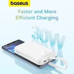 Pin Sạc Không Dây Nam Châm Baseus Magnetic Power Bank 30W 10000mAh (tích hợp Sẵn Cáp Type-C)