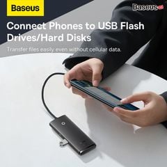 Hub Mở Rộng Kết Nối Baseus Lite Series USB/Type C to USB 3.0 (3 port USB3.0/5Gbps High speed/Docking Station)