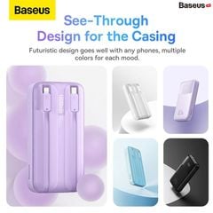 Pin sạc dự phòng Baseus Comet – 10000/20000mAh, 22.5W, tích hợp 2 cáp sạc nhanh (Lightning & Type-C), màn hình LED hiển thị