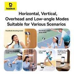 Gậy Selfie Từ Tính Baseus TechShot Series Dual-Support Phone (Nam Châm + Kẹp, Bluetooth Remote control)