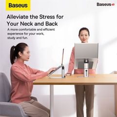 Giá đỡ laptop Baseus Metal – Tản nhiệt, điều chỉnh góc/độ cao, chất liệu kim loại, dùng cho Macbook/Laptop
