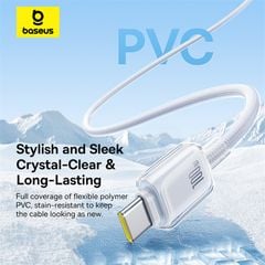Cáp Sạc Nhanh C to C Baseus Crystal-Clear 100W (480Mbps, Dual-Layer Protection)
