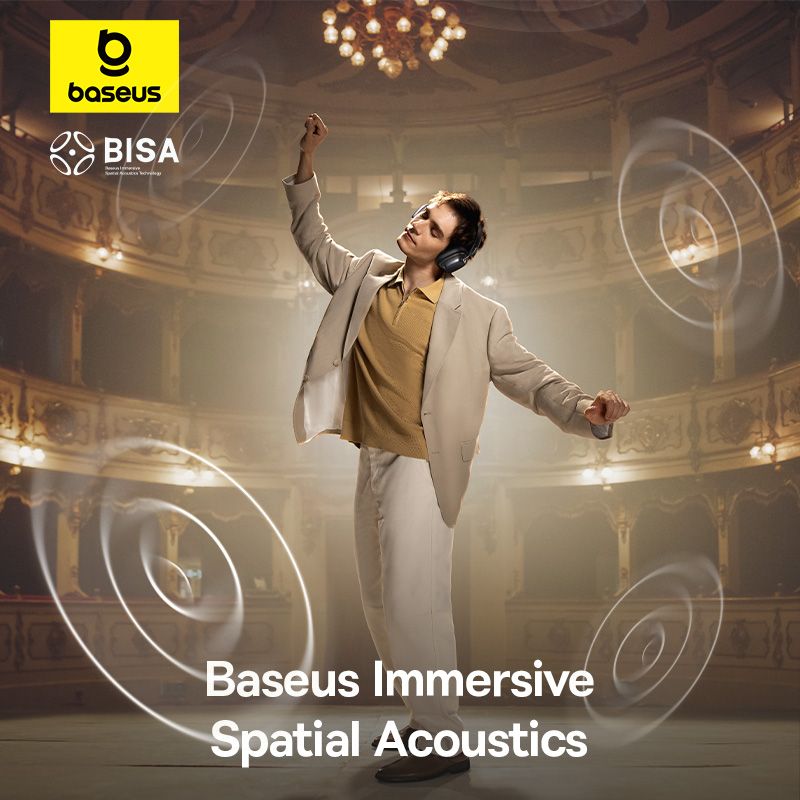 Tai Nghe Chụp Tai Không Dây Baseus Bowie H1s (Bluetooth v5.4, 120Hrs, BISA, ANC)