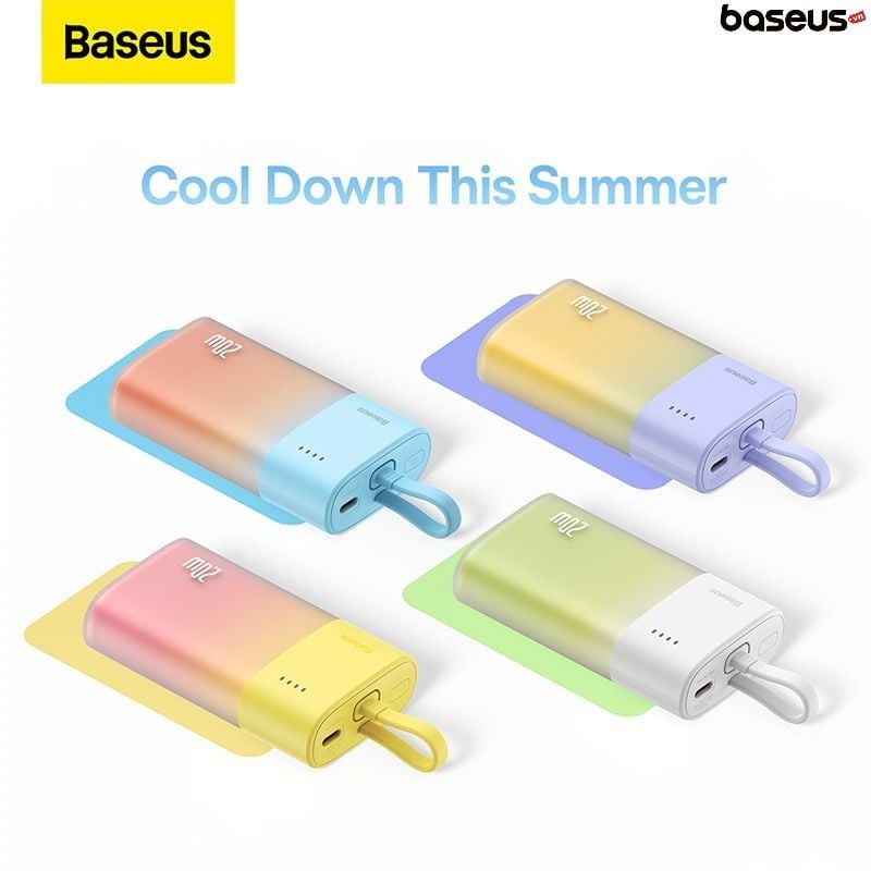 Pin Dự Phòng Sạc Nhanh Baseus Popsicle Fast Charging Power Bank IP Edition 5200mAh 20W PD, QC, AFC, FCP (With Baseus Simple wiring Type-C to Type-C 60W)