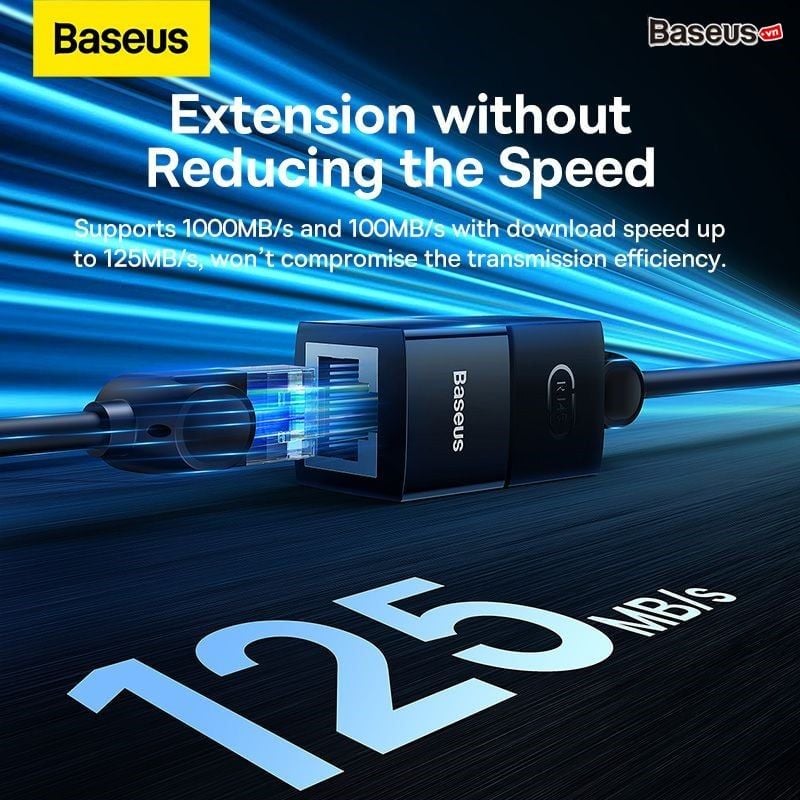 Đầu nối mạng Baseus AirJoy – Nối dài Ethernet, hỗ trợ Cat5/Cat6/Cat7, RJ45, tốc độ gigabit, Female to Female