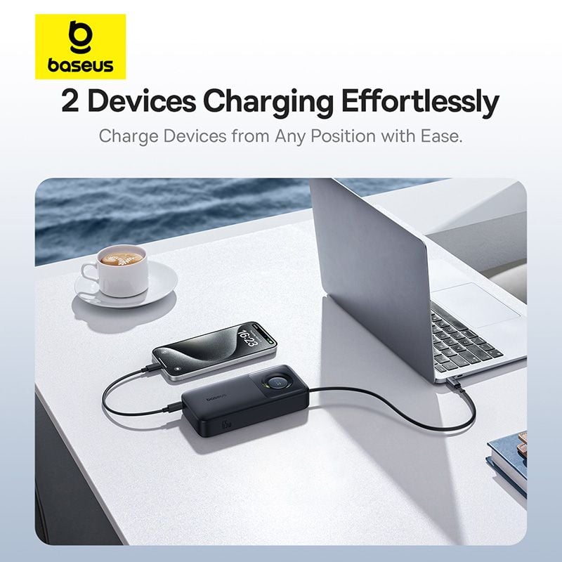Pin Dự Phòng Tích Hợp Cáp Sạc Dây Rút Gọn Baseus Free2Pull 65W 20000mAh