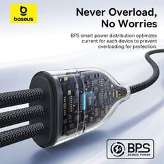 Cáp Sạc Nhanh Đa Năng 1 for 3 Baseus Flash Series 3 100W (Type-C to 2*Type-C+Lightning, 1.5m, 480Mbps)