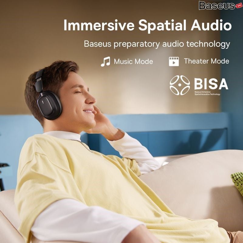 Tai Nghe Không Dây Chống Ồn Baseus Bowie H1i Bisa 3D ANC (Bluetooth 5.3, Dual Hi-Res Audio, LHDC, -48dB, 100H, APP Control, No-delay & HD Stereo Gaming Earbuds)