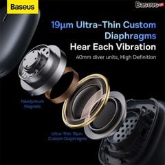 Tai Nghe Chụp Tai Không Dây, Chống Ồn Chủ Động Baseus Bowie H2 ANC, 3D (Bluetooth 5.2, GPS - APP Control, Nearly No-delay Noise-Cancelling Wireless Headphones)