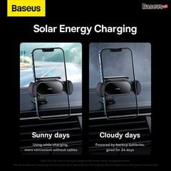 Giá Đỡ Điện Thoại Cảm Biến Trên Ô Tô Baseus Steel Cannon pro Solar Electric Holder Car Mount (Energy charging, auto Clamping)