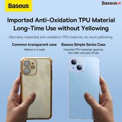 Ốp Lưng Trong Suốt Baseus Simple Clear Case Dùng Cho iPhone 14/16 Series (Siêu nét, chống ố vàng)