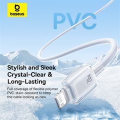Cáp Sạc Nhanh C to Lightning Baseus Crystal-Clear 20W (480Mbps, Dual-Layer Protection)