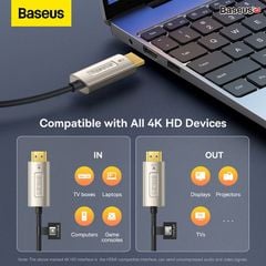 Cáp HDMI sợi quang cao cấp Baseus High Definition Series – HDMI to HDMI, hỗ trợ 4K/60Hz, truyền tín hiệu tốc độ cao