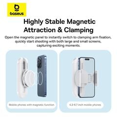 Gậy Selfie Từ Tính Baseus TechShot Series Dual-Support Phone (Nam Châm + Kẹp, Bluetooth Remote control)