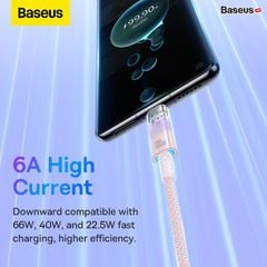 Cáp Sạc Nhanh Tự Ngắt Baseus Explorer Series 2 USB to Type-C 100W dùng cho Samsung Huawei Xiaomi Honor (Smart Power-Off with Smart Temperature Control, Fast Charging Cable)