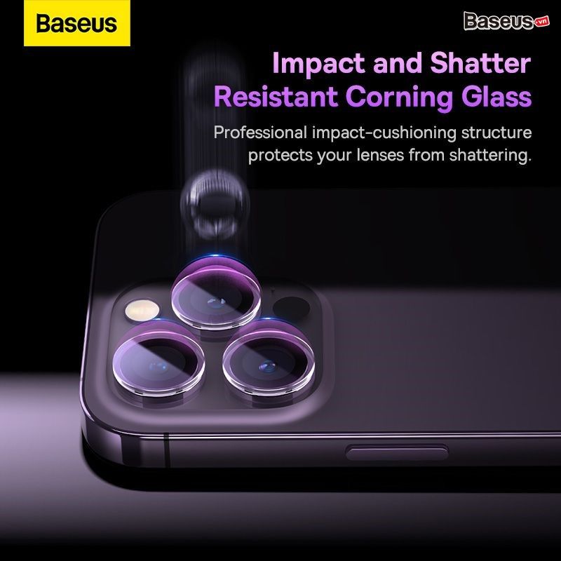 Kính Cường Lực Chống Trầy Cho Camera Baseus Glare Repelling Corning Glass Lens Protector Cho iPhone 14/16 Series