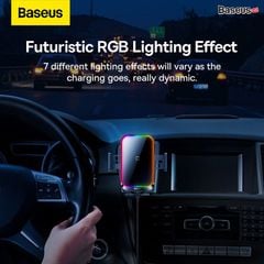 Đế Giữ Điện Thoại Tích Hợp Sạc Không Dây Trên Ô Tô Baseus Halo Electric Wireless Charging Car Mount 15W