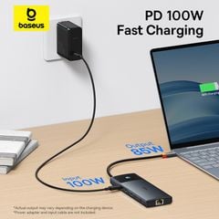 Hub Mở Rộng Kết Nối Baseus Metal Gleam Series II 10-in-1 (1*HDMI4K@120Hz+1*HDMI4K@60Hz+1*RJ45 GbE, 1*SD/TF, 1*PD, 1*Type-C 3.2Gen1 10Gbps, 2*USB2.0, 1*USB3.0)
