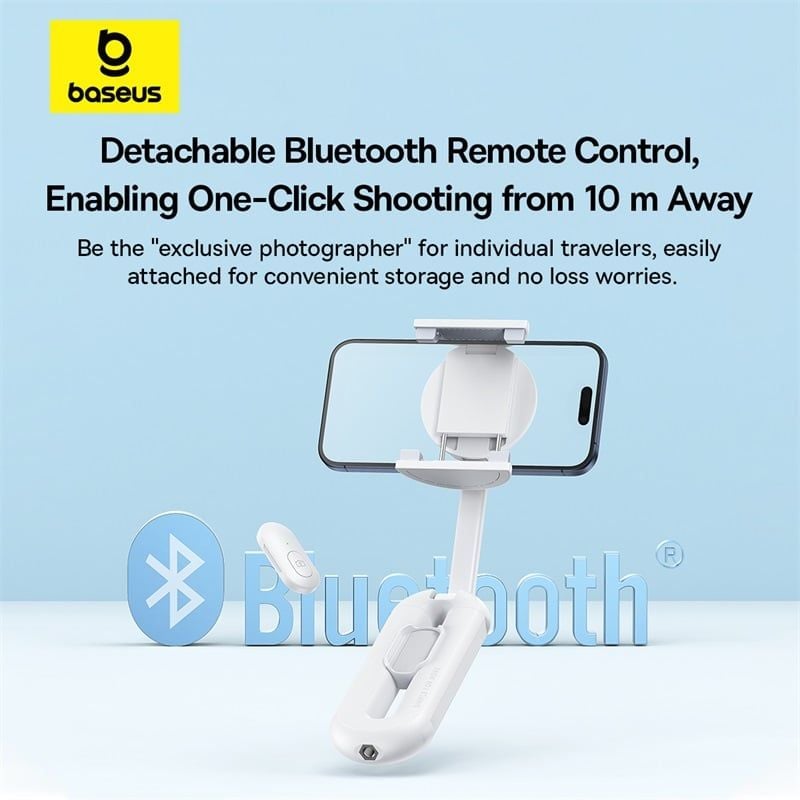 Gậy Selfie Từ Tính Baseus TechShot Series Dual-Support Phone (Nam Châm + Kẹp, Bluetooth Remote control)