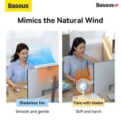 Quạt Mini Thông Minh Baseus Refreshing Monitor Clip-On & Stand-Up Desk Fan (Treo Màn Hình hoặc Để Bàn)