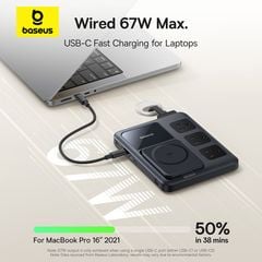 Trạm Sạc 8-in-1 Baseus Nomos 3AC+1U+3C 67W + Magnetic Wireless Qi2 15W (with 1.5m AC Power Cord US Plug)