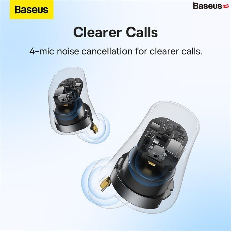 Tai nghe Chống Ồn Bluetooth Baseus Bowie WM05 True Wireless Earphones creamy