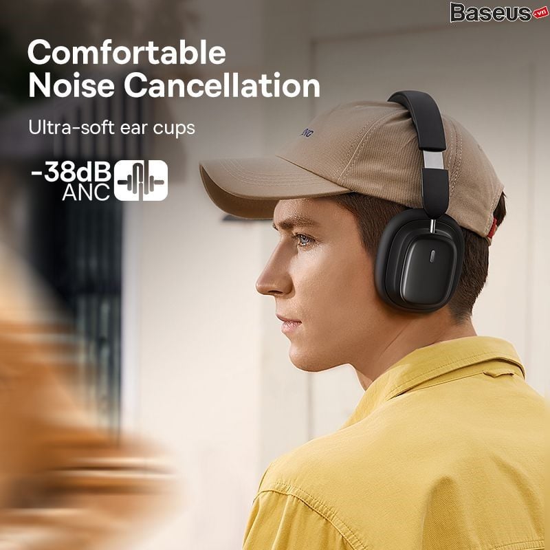 Tai Nghe Không Dây Chống Ồn Baseus Bowie H1i Bisa 3D ANC -48dB (Noise-Cancellation Wireless Headphones, Bluetooth 5.3, 100H, APP Control, No-delay & HD Stereo Gaming Earbuds)