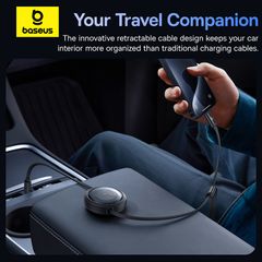 Cáp Sạc Đa Năng Baseus Free2Draw Retractable Crystal Type-C to M+L+C 100W (1.1m, Fast Charging Data Cable)
