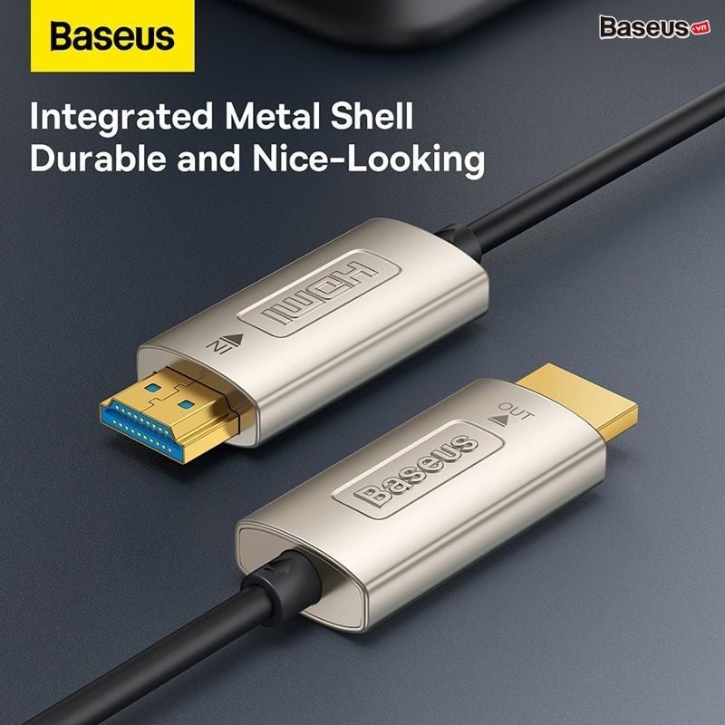 Cáp HDMI sợi quang cao cấp Baseus High Definition Series – HDMI to HDMI, hỗ trợ 4K/60Hz, truyền tín hiệu tốc độ cao
