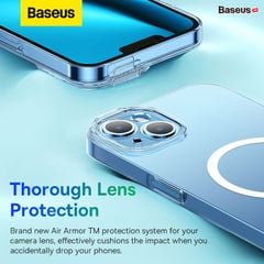 Ốp Lưng Siêu Mỏng Từ Tính iPhone 14 Hỗ Trợ Sạc Không Dây Magsafe Baseus Crystal Series Magnetic Case For iPhone 2022