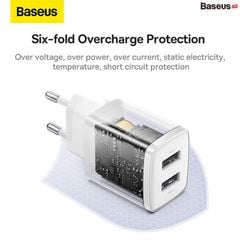 Bộ Sạc Đa Năng Baseus Compact Charger 10.5W 2 Cổng Sạc USB