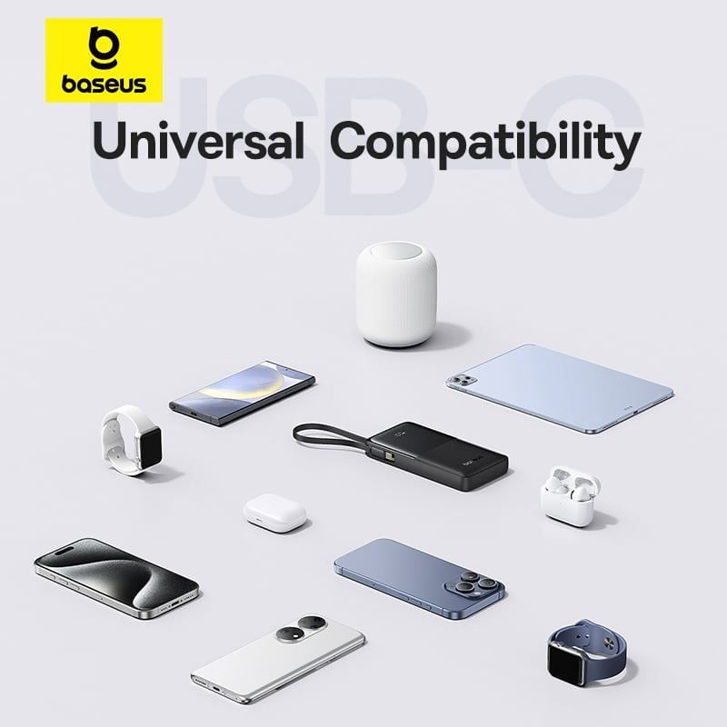 Pin Dự Phòng Baseus Bipow 2 Digital Display With Built-in USB-C Cable 10000mAh/20000mah 20W
