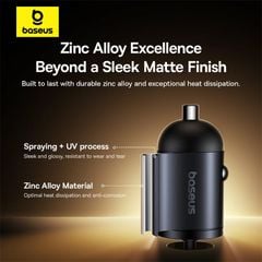 Tẩu Sạc Cho Ô Tô Baseus Tiny Star Mini 30W (C+C/Lightning Cable Included)