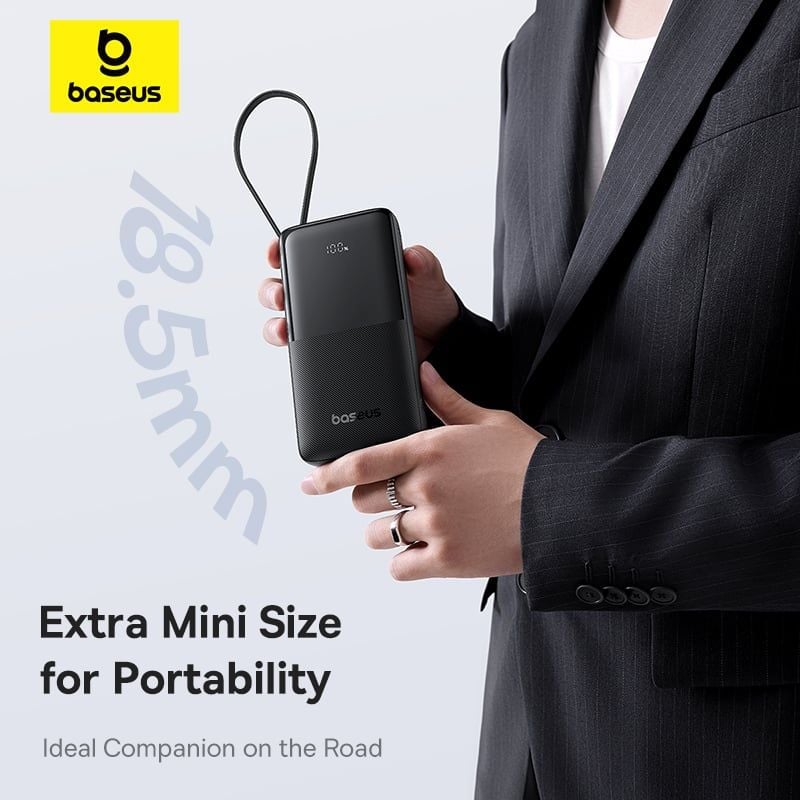 Pin Dự Phòng Baseus Bipow 2 Digital Display With Built-in USB-C Cable 10000mAh/20000mah 20W