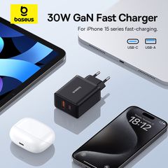 Củ Sạc Nhanh Baseus Cube Fast Charger C+U 30W (EU Plug)