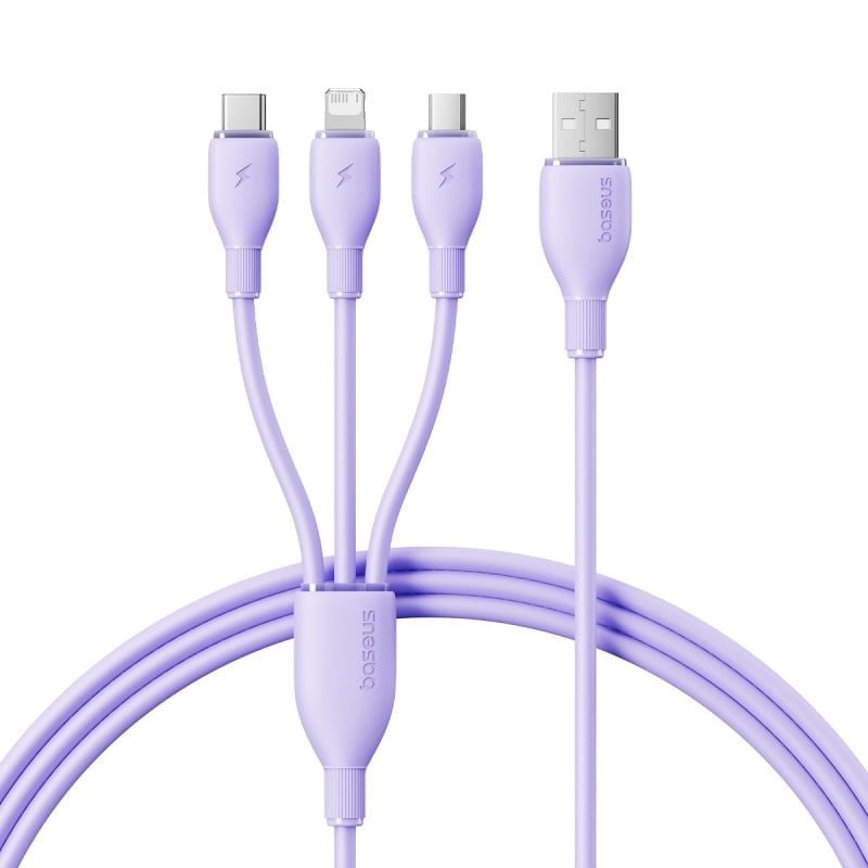Cáp Sạc Nhanh Đa Năng Baseus New Pudding Series USB to M+L+C 3.5A (1.3m, 480Mbps)