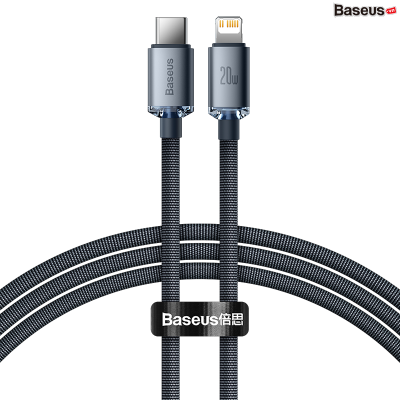 Cáp sạc nhanh Baseus Crystal Shine USB/Type-C to Lightning, PD 20W – Siêu bền, truyền dữ liệu tốc độ cao