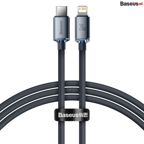 Cáp sạc nhanh Baseus Crystal Shine USB/Type-C to Lightning, PD 20W – Siêu bền, truyền dữ liệu tốc độ cao