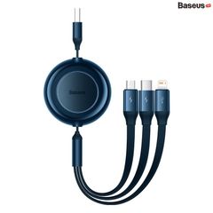 Cáp Sạc Dây Rút Thế Hệ Mới Baseus Bright Mirror 2 Series Retractable 3-in-1 Fast Charging Data Cable (USB to M+L+C 3.5A 1.1m)