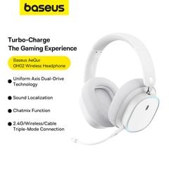 Tai Nghe Chụp Tai Không Dây Baseus AeQur GH02 Gaming Wireless Headphones 40mm Driver 2.4G/Wireless/Cable RGB Headsets
