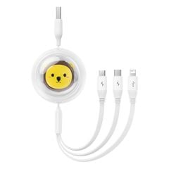 Cáp Sạc Nhanh Đa Năng Baseus Leo Retractable Charging Cable 3-in-1 USB to M+L+C 3.5A 1.1m