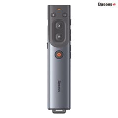Bút Trình Chiếu Thông Minh Baseus Orange Dot AI Wireless Presenter (Sử Dụng Với Màn Hình TV & Nhận Diện Giọng Nói  - 100m. 2.4GHz AI USB/Type C Receiver, Wireless Remote Control, Red Laser Pointer/Presenter)