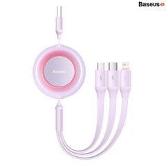 Cáp Sạc Dây Rút Thế Hệ Mới Baseus Bright Mirror 2 Series Retractable 3-in-1 Fast Charging Data Cable (USB to M+L+C 3.5A 1.1m)