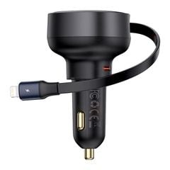 Tẩu Sạc Nhanh Kèm Cáp Dây Rút Baseus Enjoyment Pro Car Charger U+Retractable