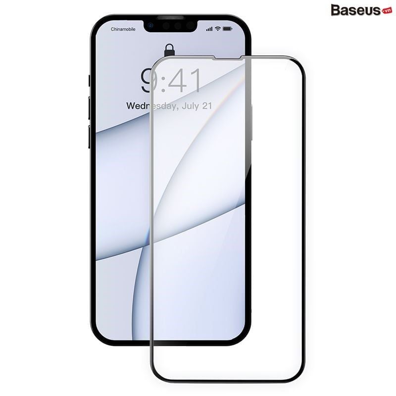 Kính cường lực Baseus 0.23mm curved-screen tempered glass screen protector with crack-resistant edges For iP 13 2021(2pcs/pack+Pasting Artifact)