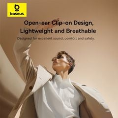 Tai nghe Bluetooth Baseus Bass 15 Clip – OWS, v5.4, 8H, mic kép ENC, âm trầm mạnh, open-ear, kèm cáp Type-C
